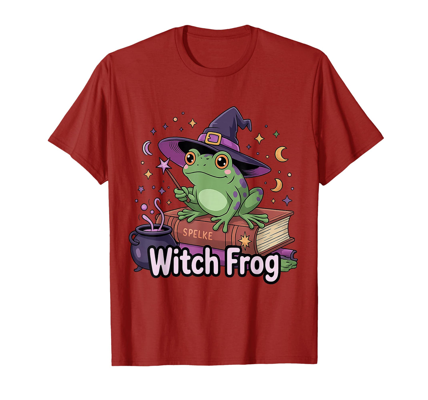 Funny Witch Frog Hat Cute Spooky Halloween Costume Matching T-Shirt