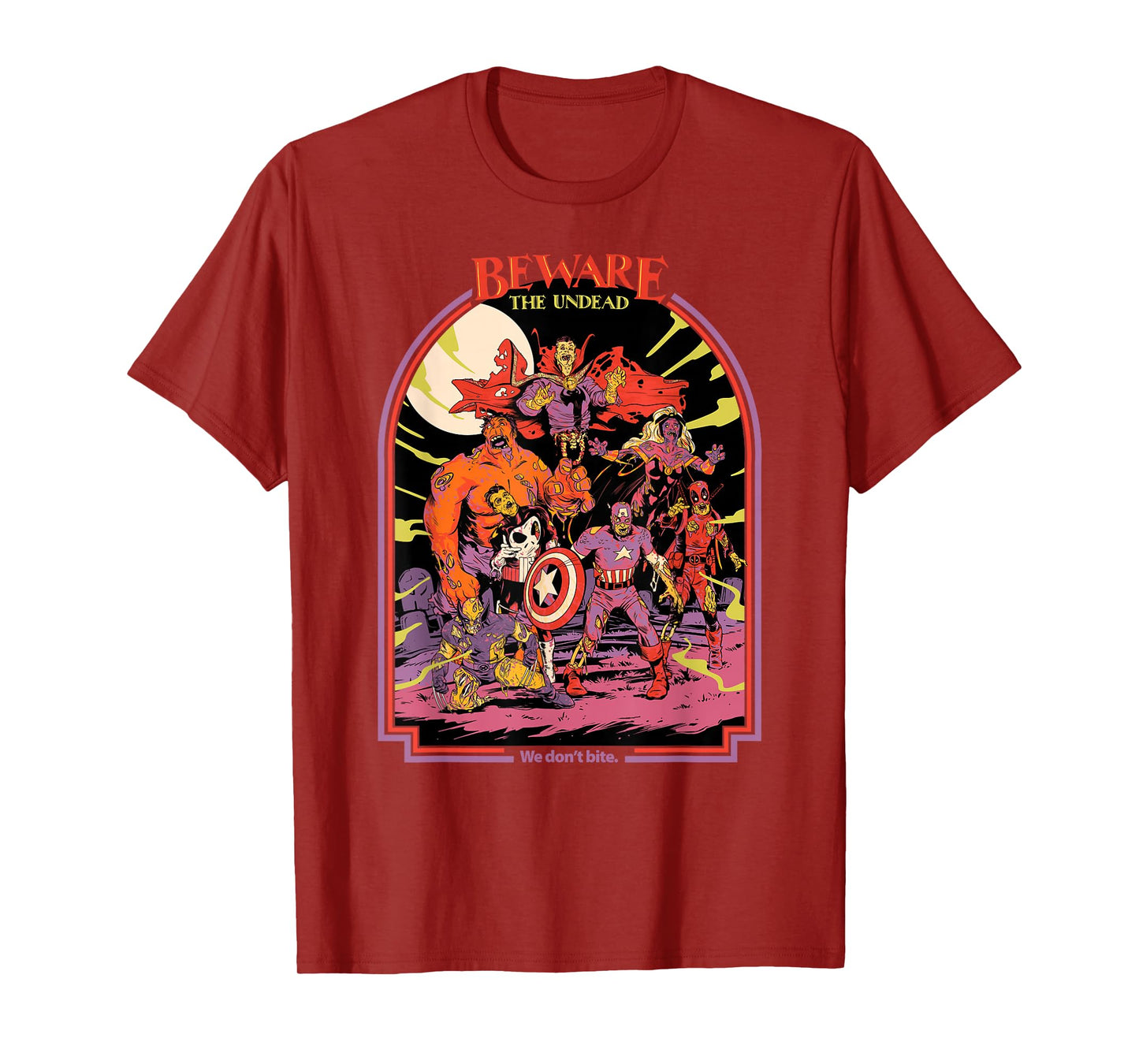 Marvel Zombies Beware the Undead We Don’t Bite Halloween T-Shirt
