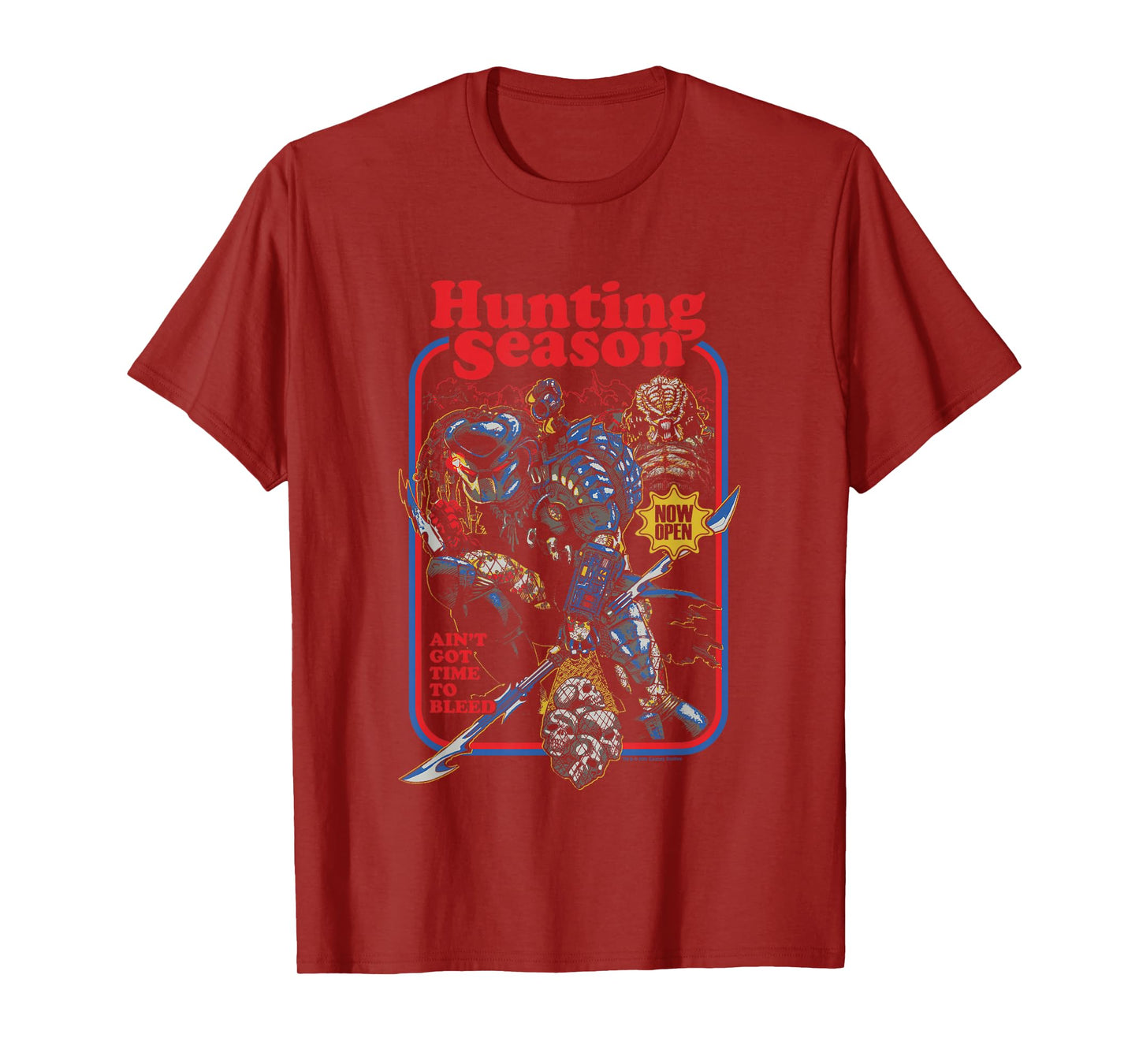Predator Hunting Season Ain't Got Time To Bleed Retro Poster T-Shirt