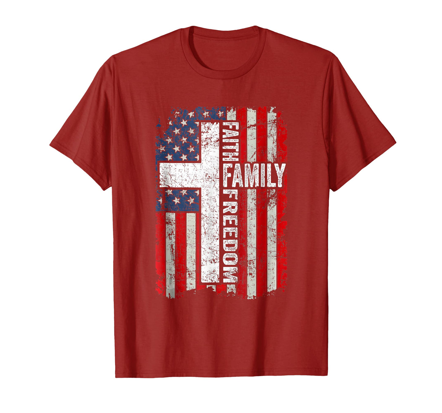 Faith Family Freedom Patriotic Christian Vintage USA T-Shirt