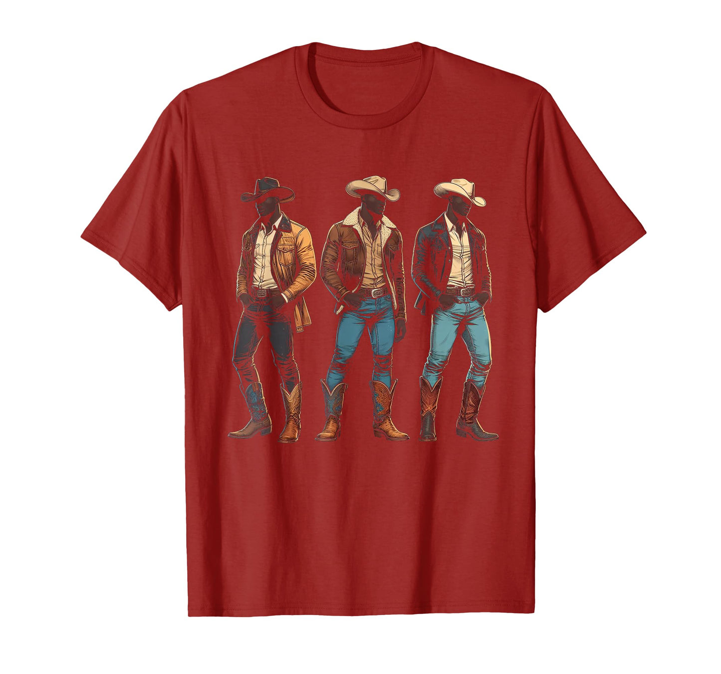 Black Cowboy Western Rodeo Melanin Black History Texas Men T-Shirt