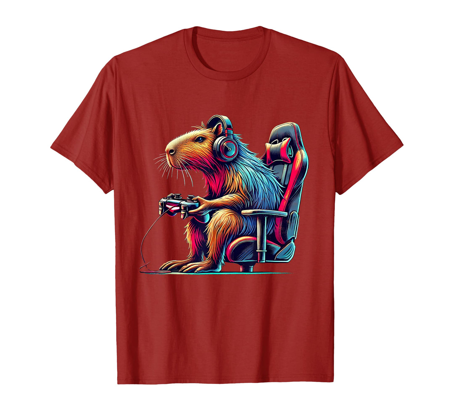 Funny Capybara Gaming Retro Rodent Capybara Video Games T-Shirt