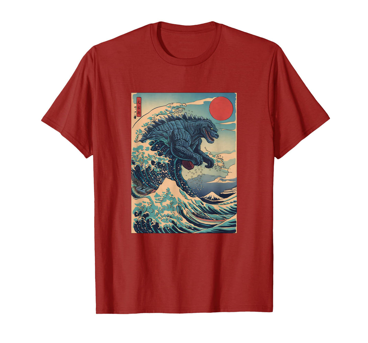 Kaiju Monster Japanese Style Art Great Wave Off Kanagawa T-Shirt