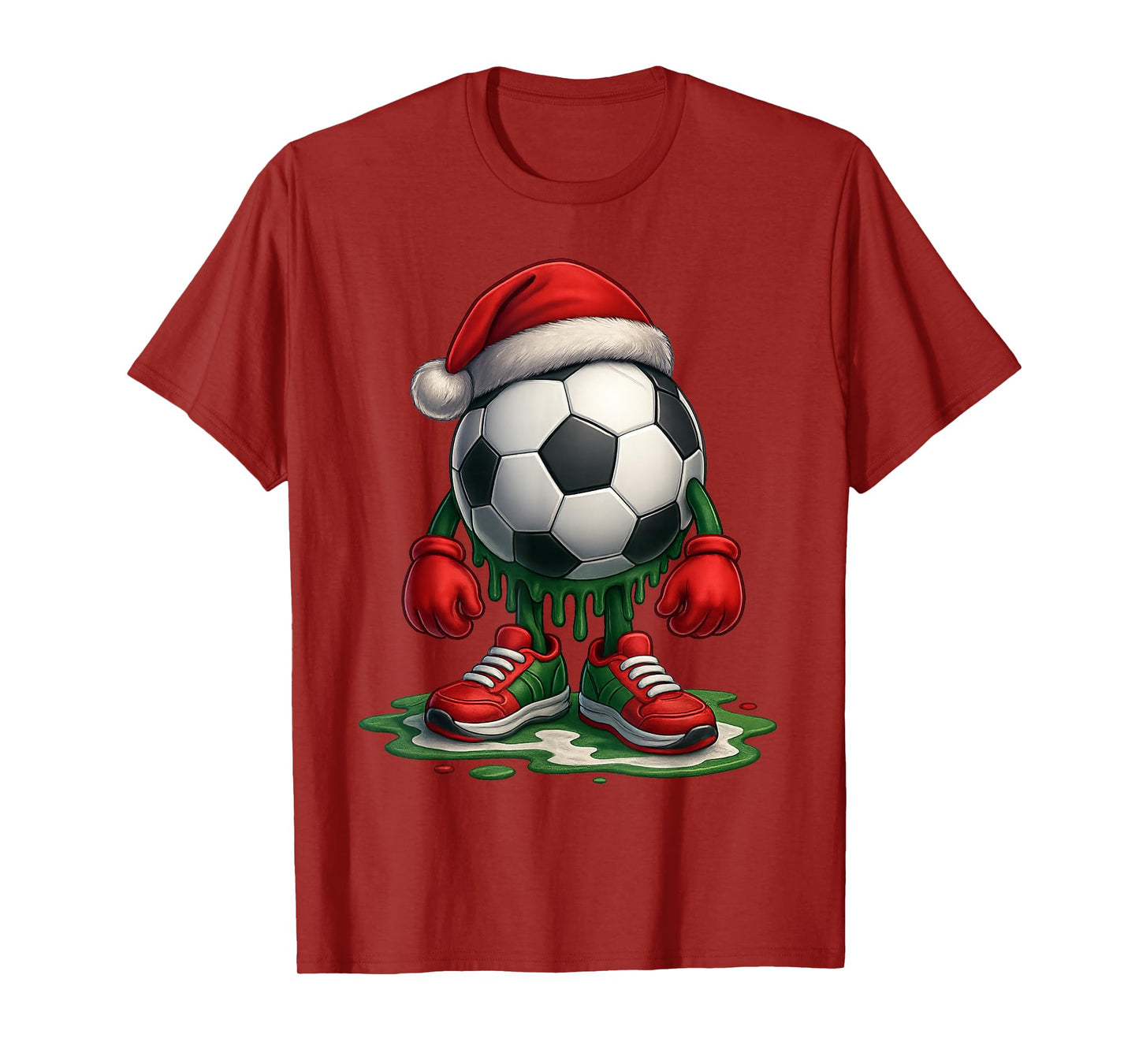 Ice Cream Soccer Drip Men Boys Christmas Tee Gamer Football T-Shirt