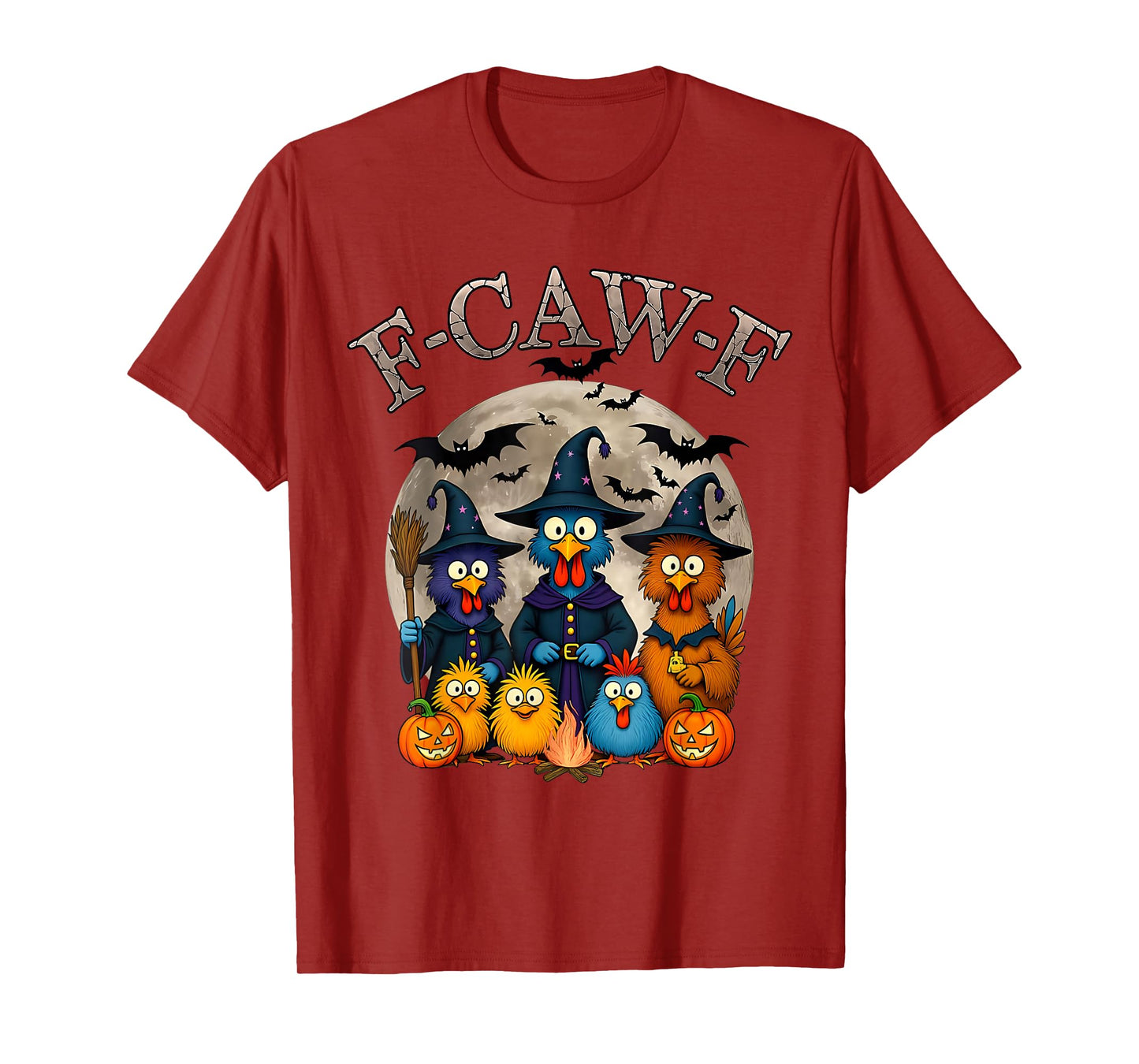 Halloween Witch Funny F-Caw-F Chicken FCAWF Chicken Meme T-Shirt