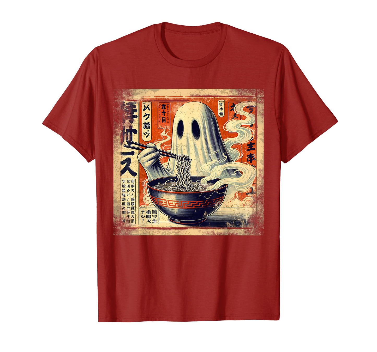 Ghost Ramen Noodles Japanese Vintage Kawaii Anime Halloween T-Shirt