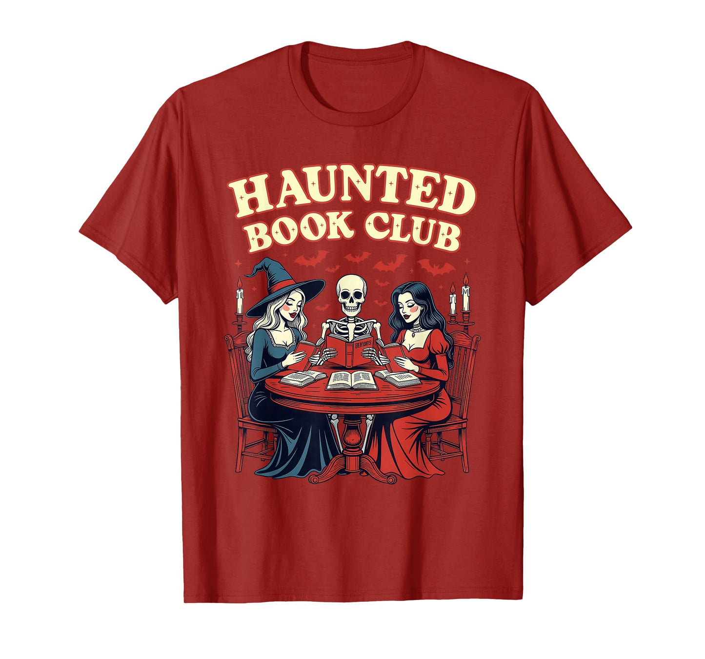 Haunted Book Club Halloween Reading Witch T-Shirt