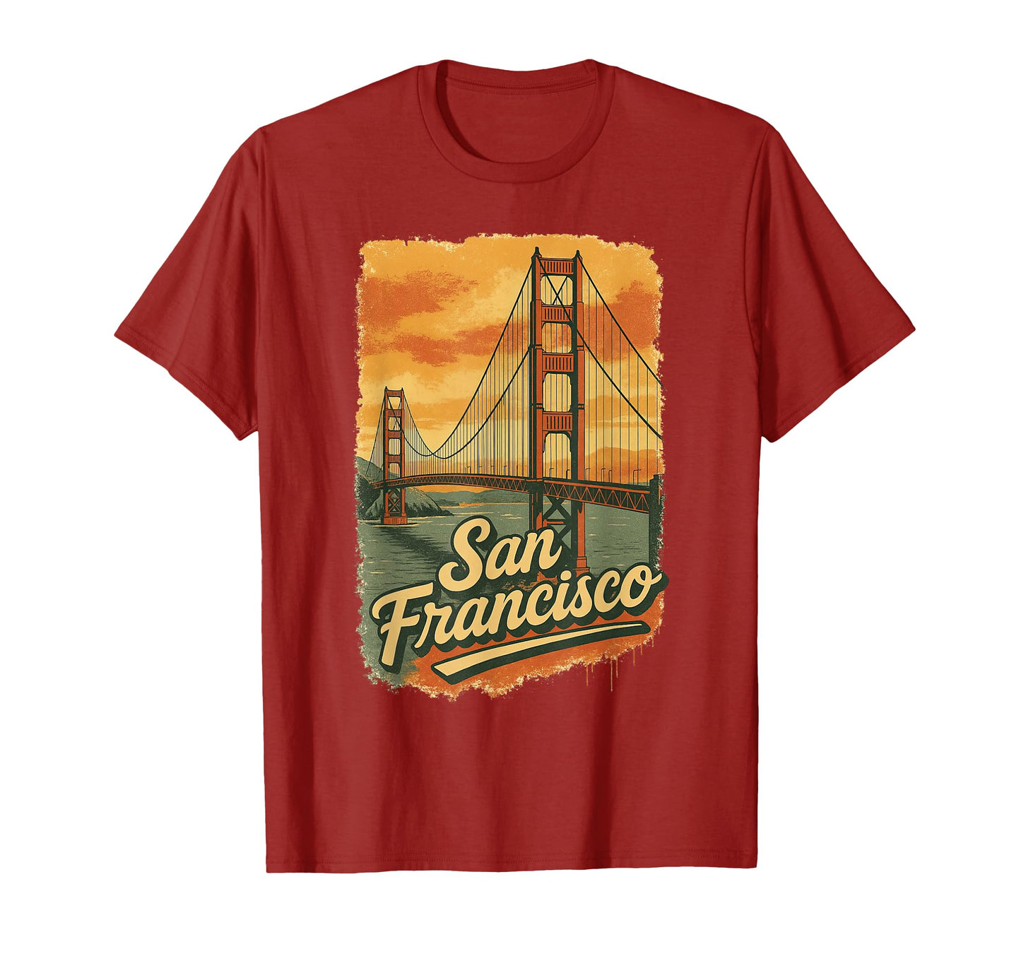 Retro Golden Gate Bridge San Francisco Souvenir T-Shirt