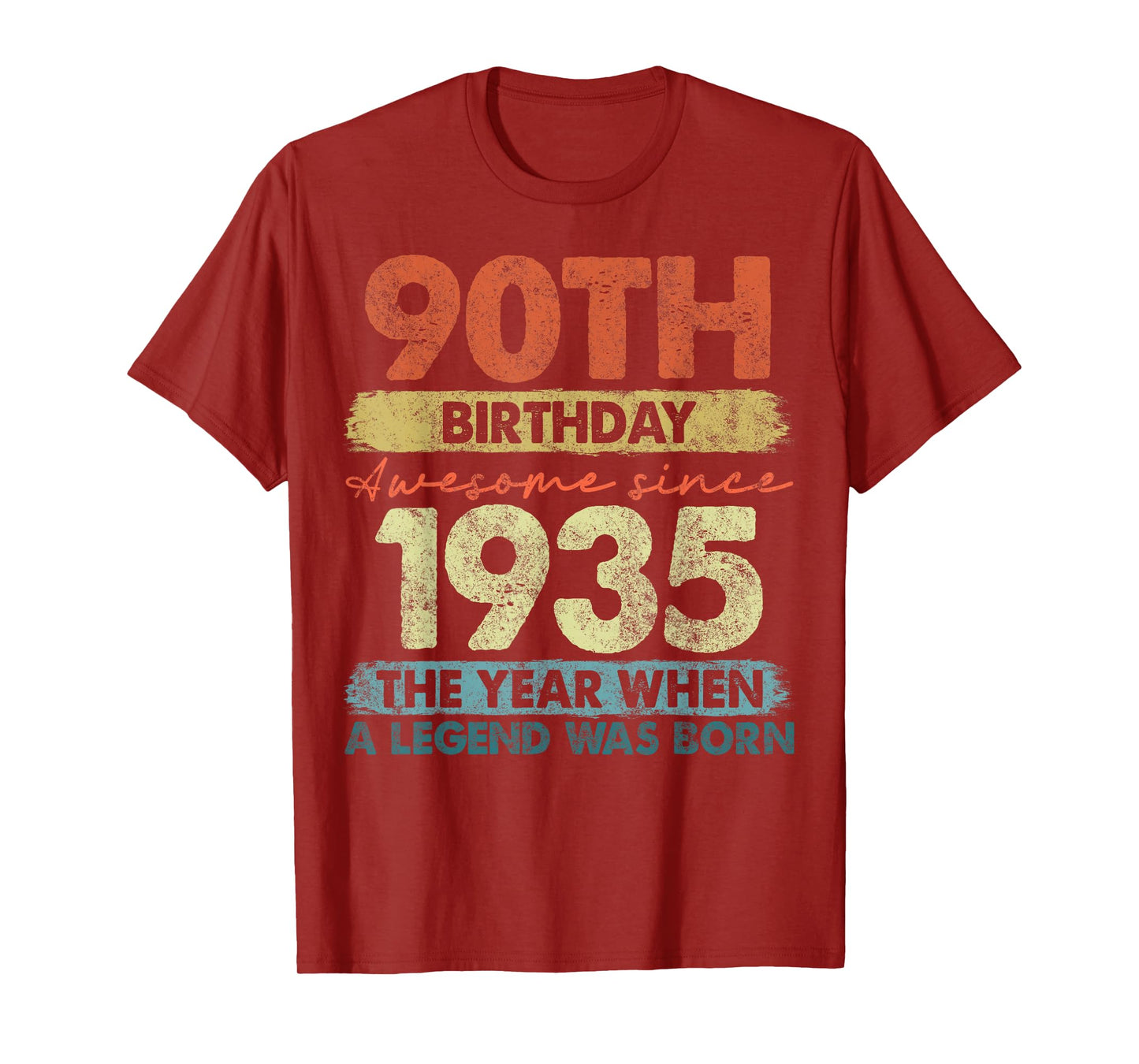 Vintage Legend Birthday Shirts For Men Women 2025 90 Year Old Gifts Vintage 1935 Limited Edition 90th Birthday T-Shirt Unisex-Adults and Kids Black Short Sleeve Small T-Shirt