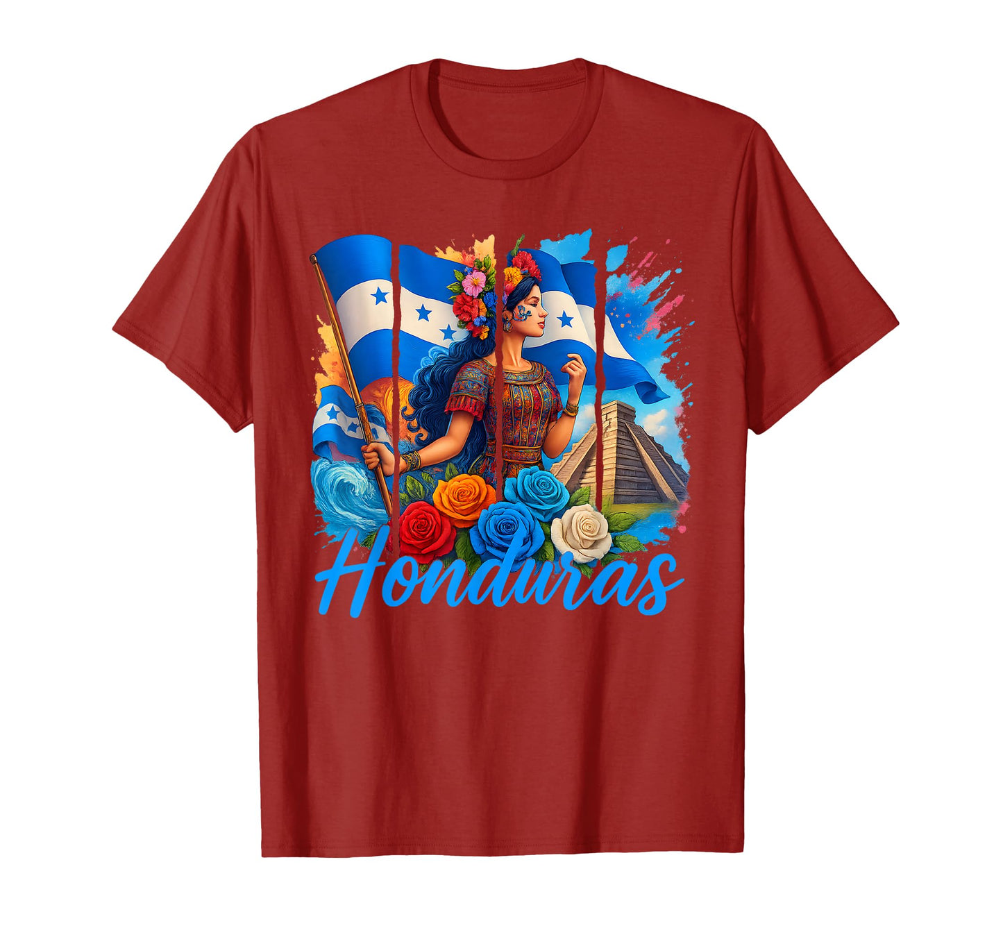 Honduran Flag Copan Honduras Trip Family Vacation Men Women T-Shirt