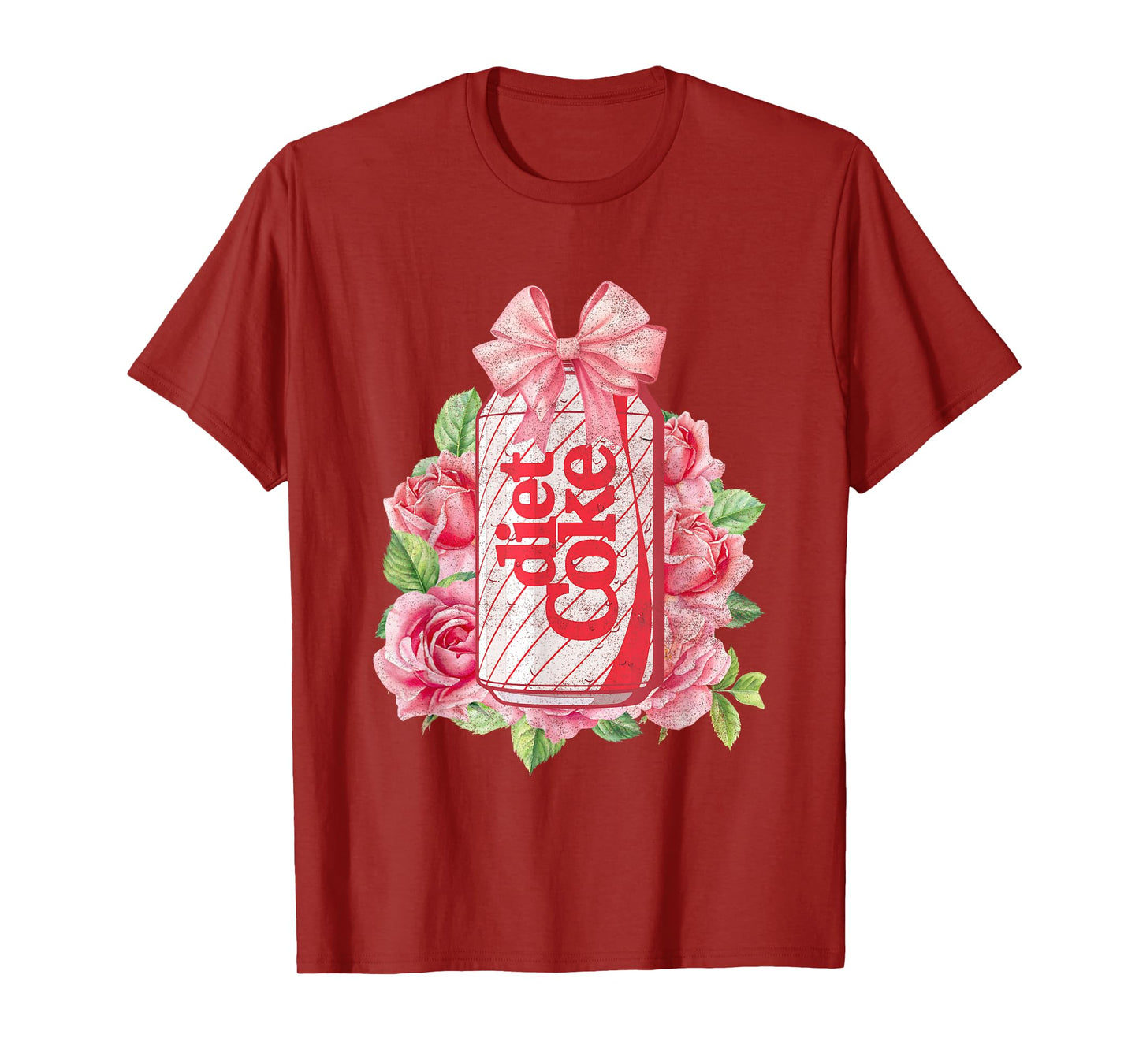 Coca-Cola Diet Coke With Pink Bow Floral Logo Vintage T-Shirt