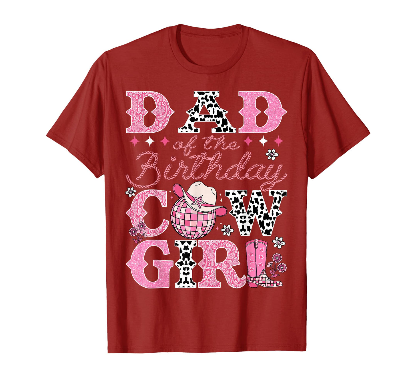 Dad Of The Birthday CowGirl Rodeo Dad Bday Party T-Shirt