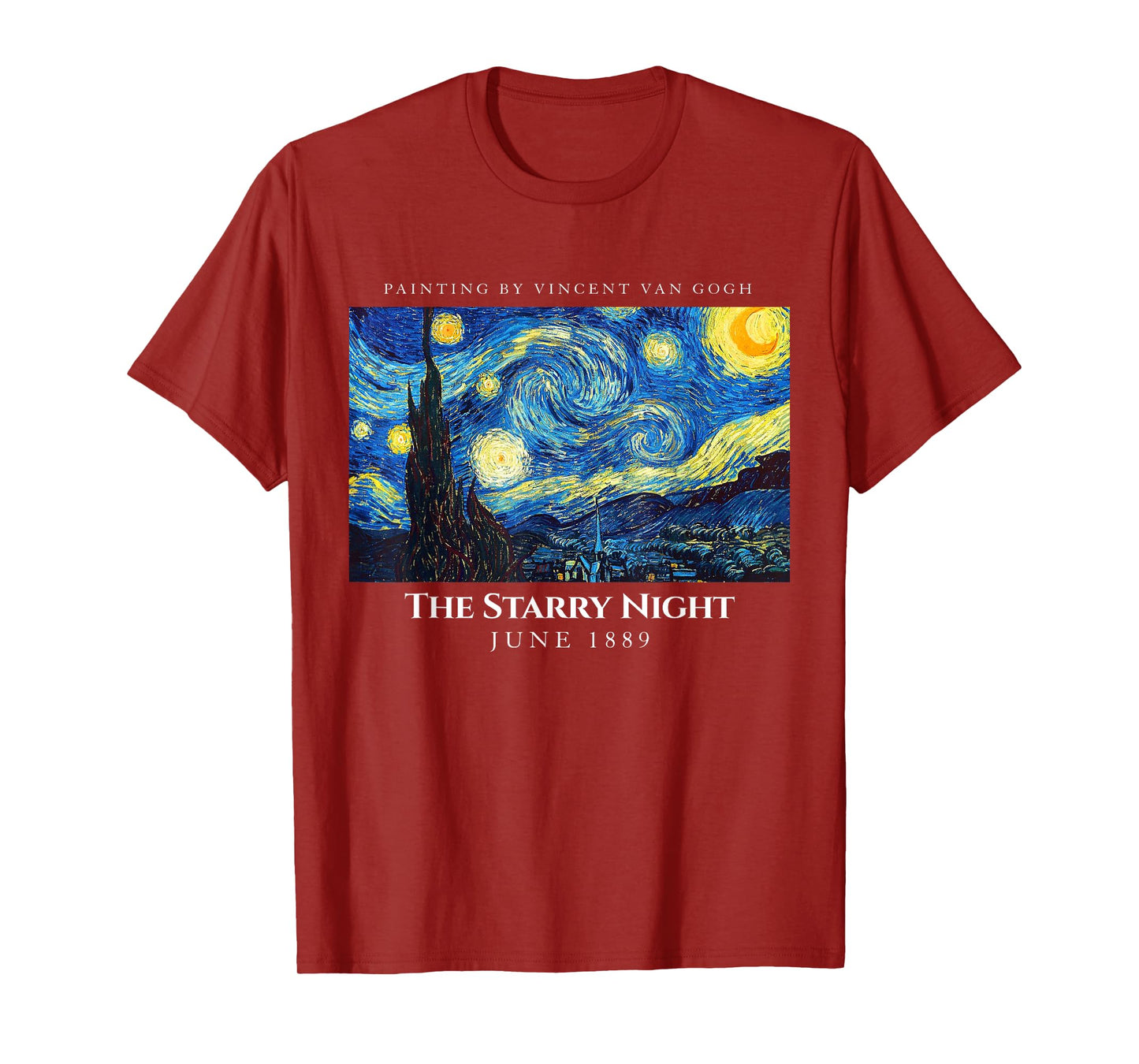 The Starry Night Tee Shirts, Cool Vincent Van Gogh Painter T-Shirt