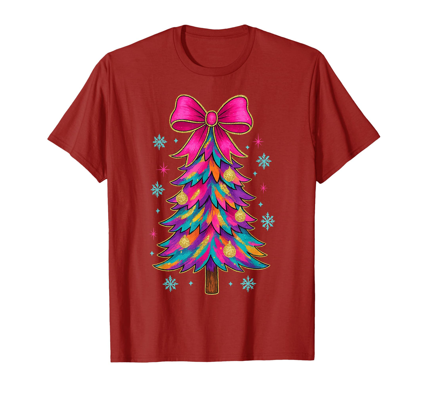 Preppy Coquette Tree Christmas Crew 2025 Family Matching tee T-Shirt