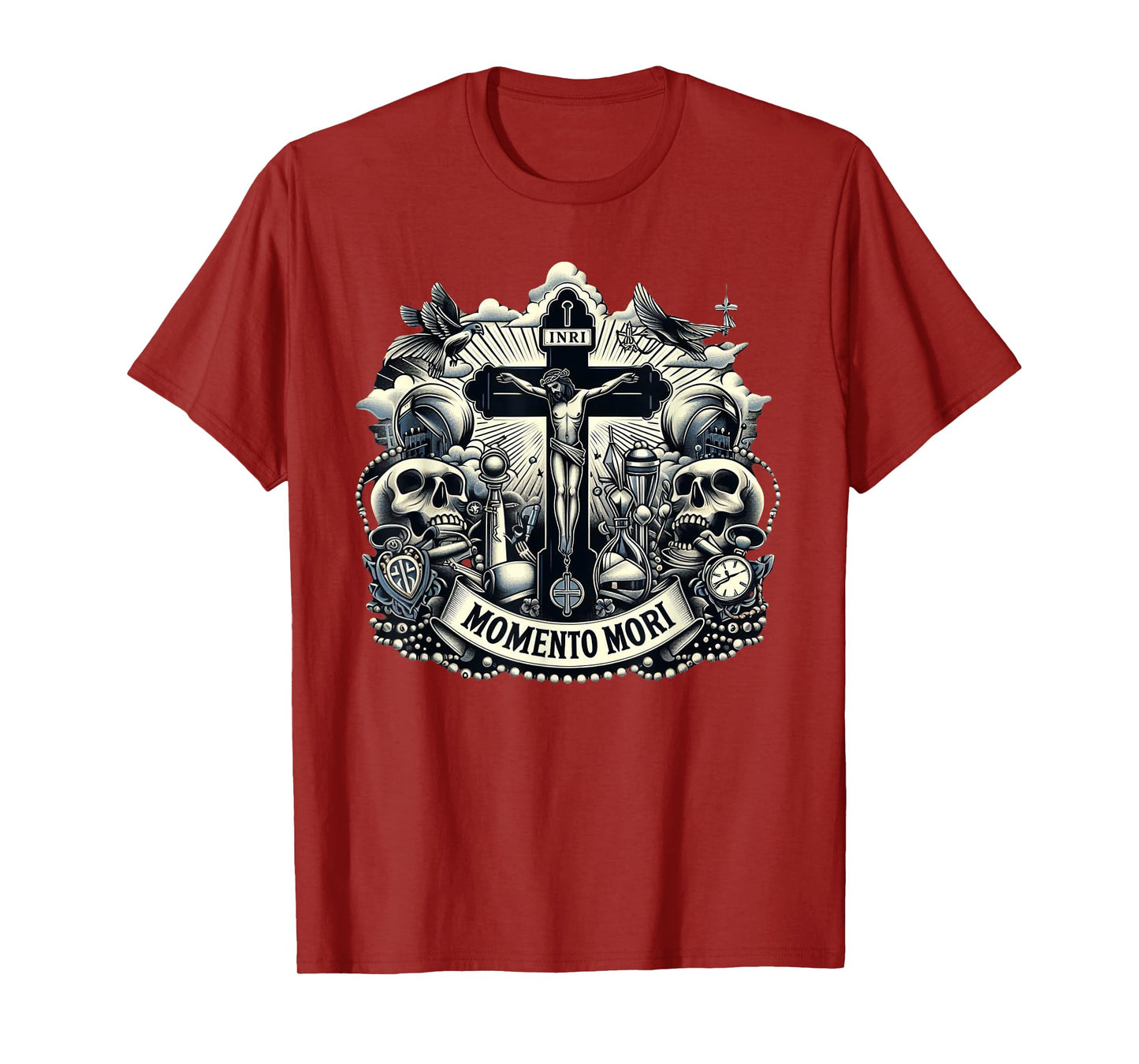 Memento Mori Catholic Traditional Latin Mass Skull T-Shirt