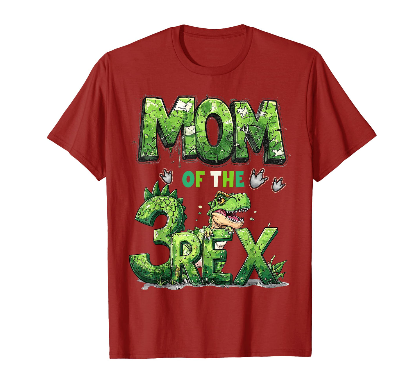 Mom of The Three Rex Birthday Boy Dinosaur Family Matching T-Shirt