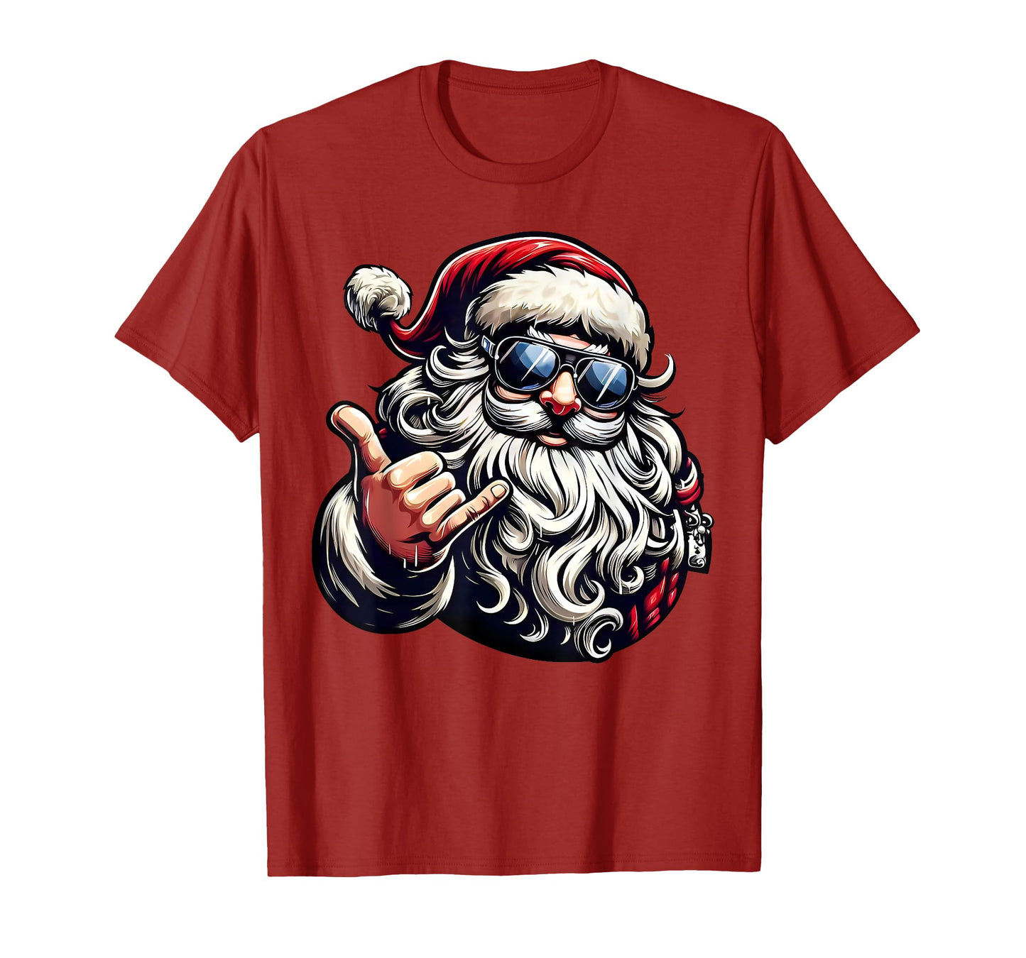 Funny Santa Sunglasses Merry Christmas Family Pajama Holiday T-Shirt