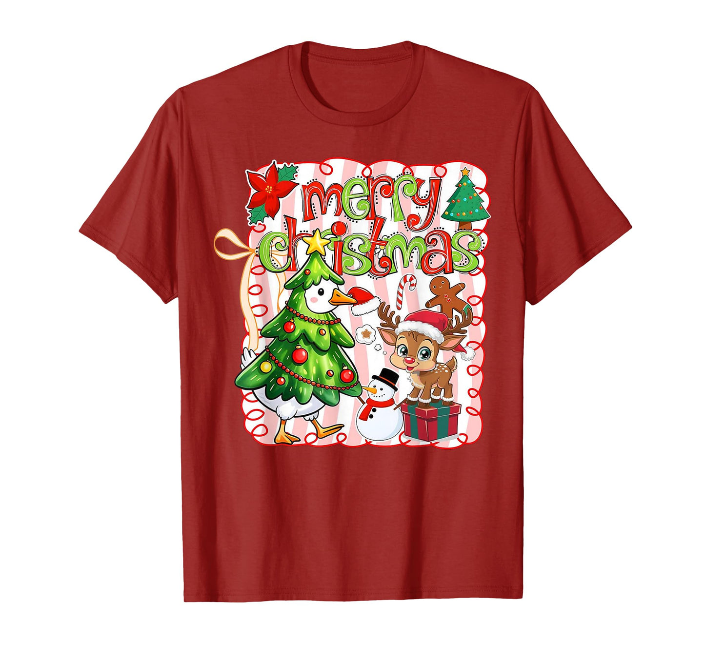 Funny Mery Christmas Goose Vintage Retro Mens Womans Kids T-Shirt