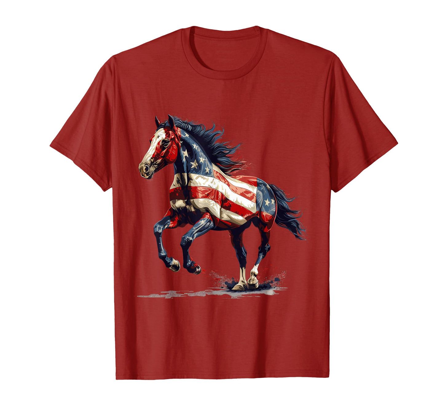 Patriotic Horse USA Flag Vintage Horse 4th Of July T-Shirt