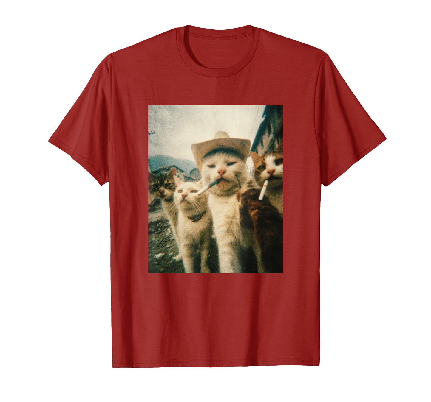 Funny Cowboy Cats Vintage Meme Design T-Shirt