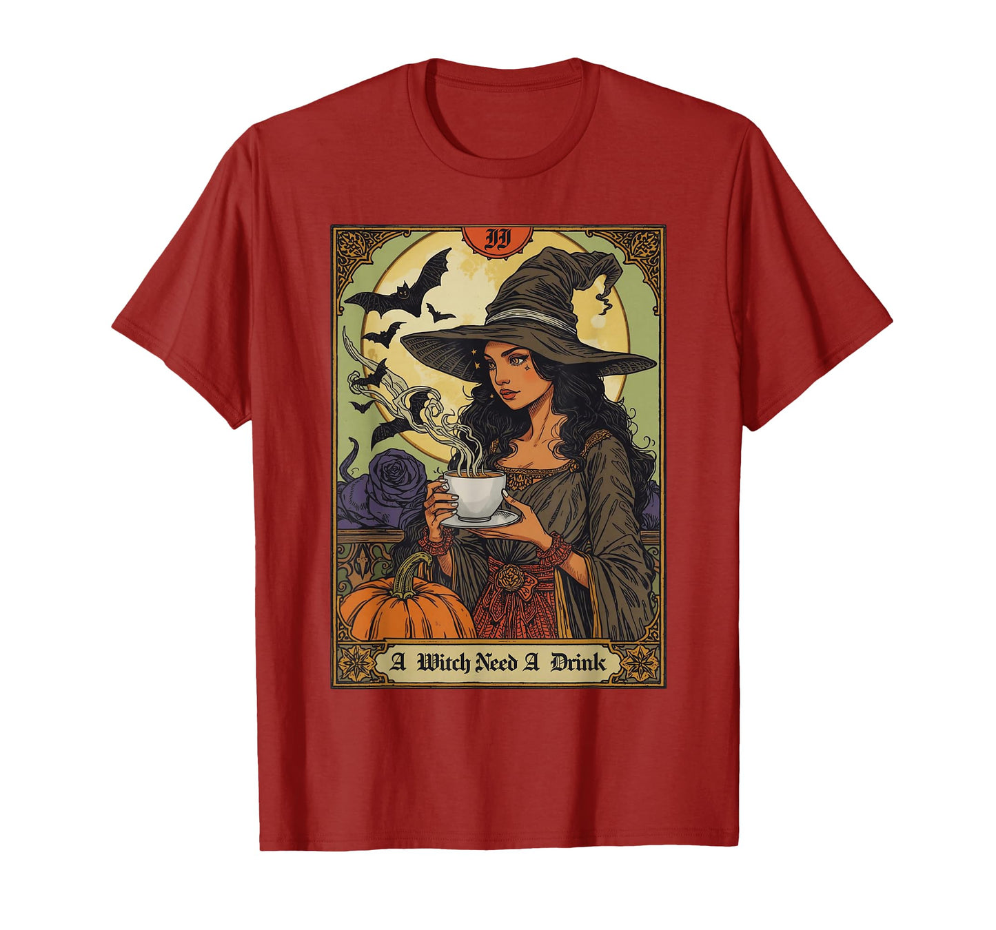 Vintage Halloween Witch Pumpkin Spice Latte Syrup Creamer T-Shirt