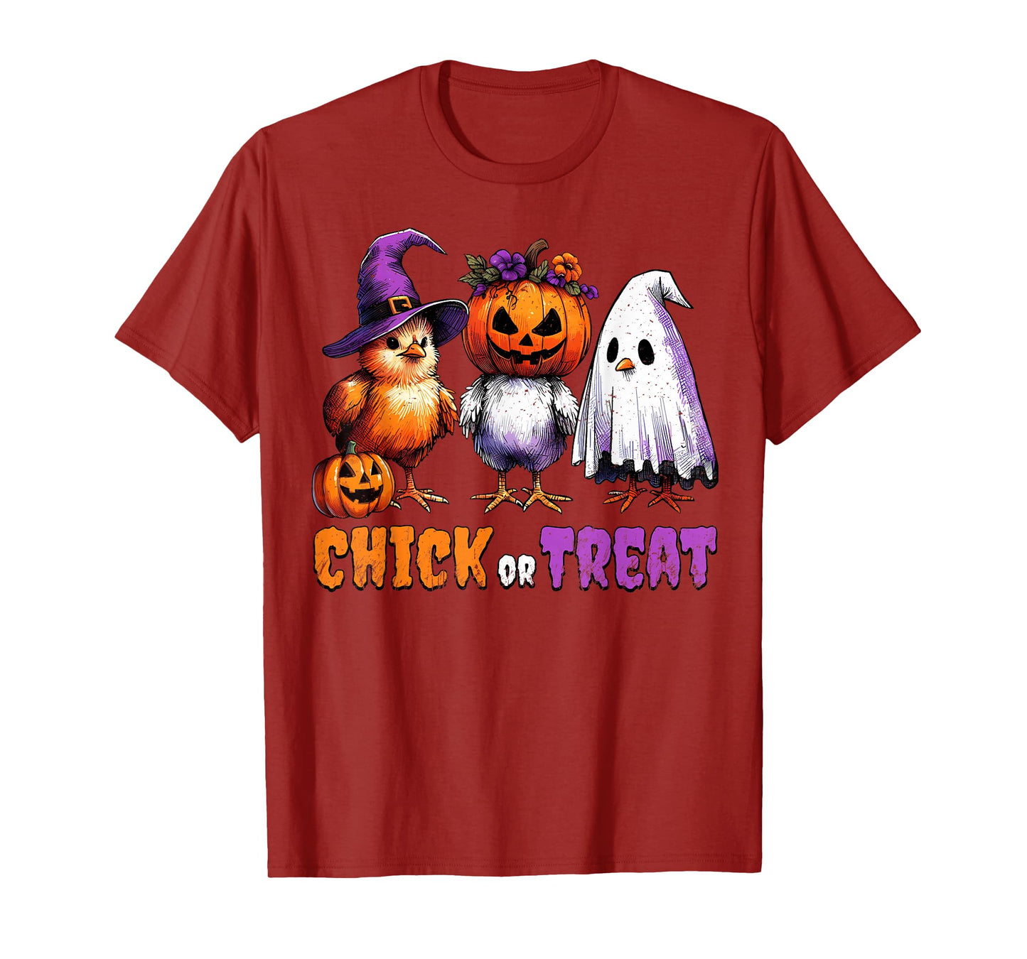 Chick Or Treat Funny Chicken Halloween Costume T-Shirt