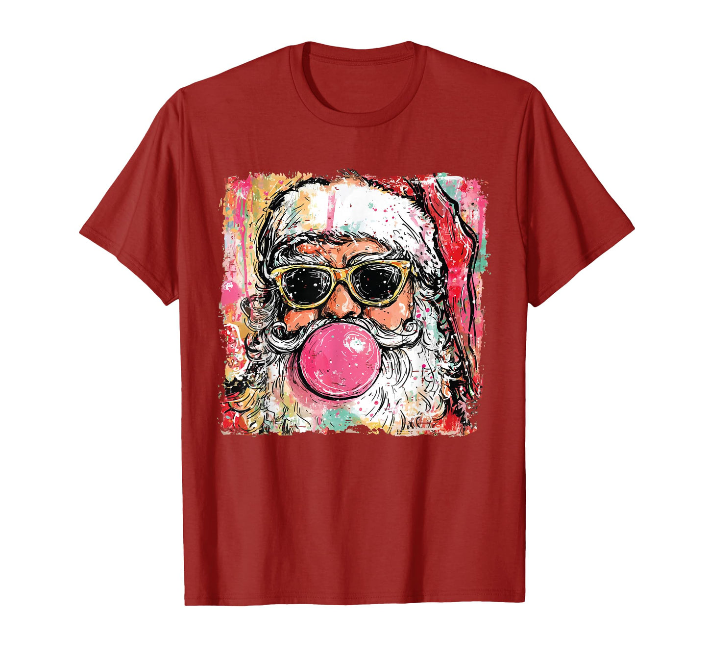 Vintage Funny Xmas Santa Claus Bubble Gum Christmas Holiday T-Shirt