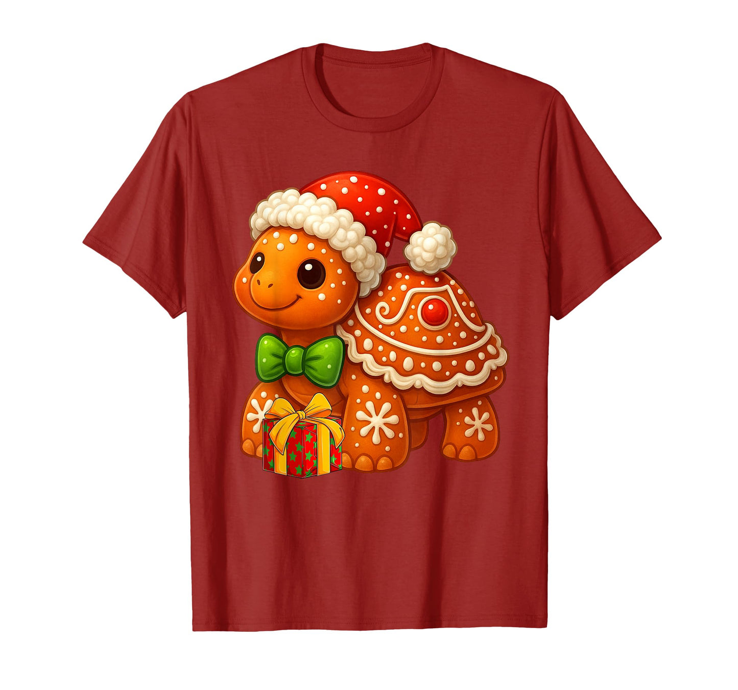 Funny Gingerbread Man Turtle Christmas Womens Mens Gifts T-Shirt