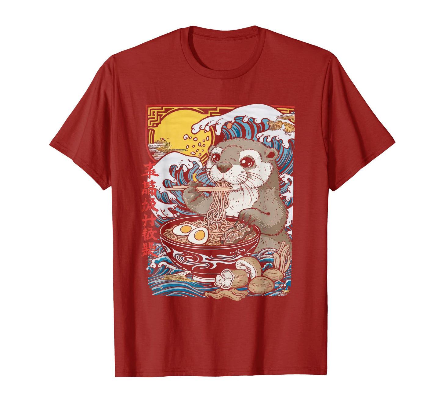Otter Ramen Tshirt Kawaii Manga Anime Noodles Y2k Japanese T-Shirt