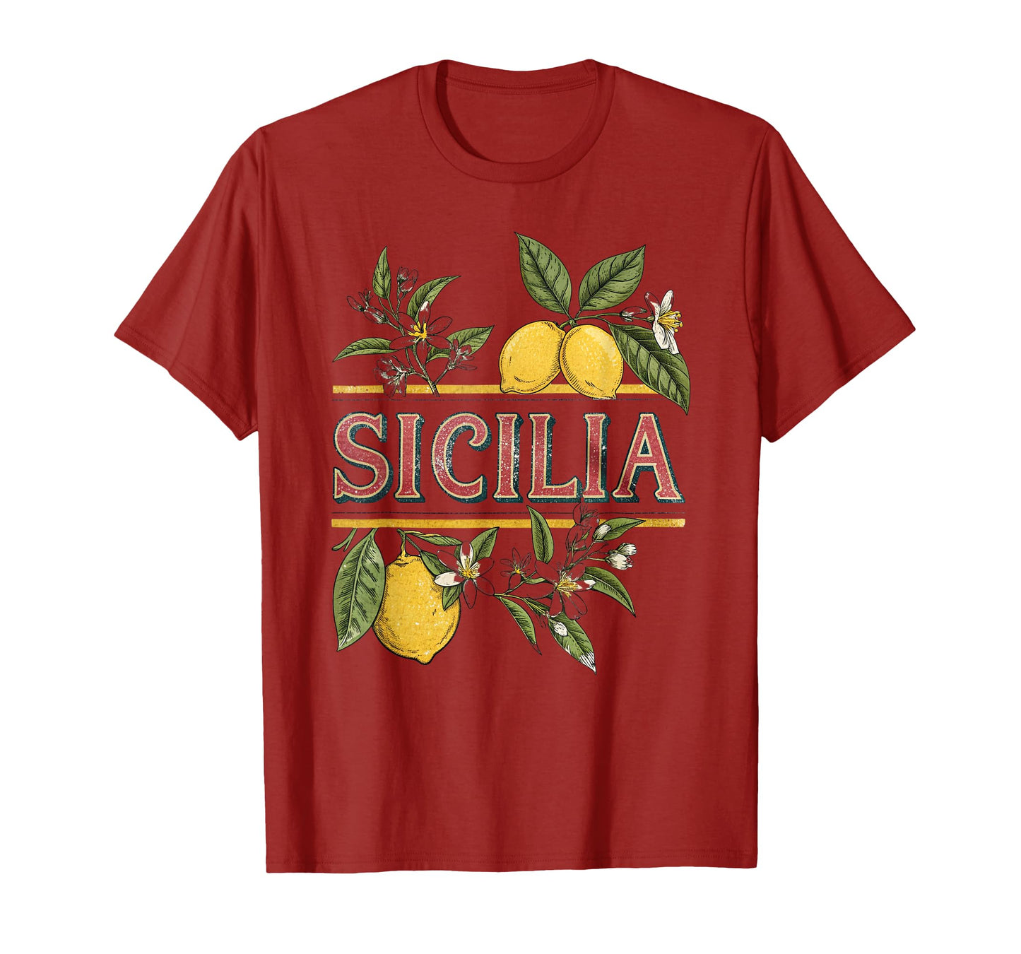 Sicilian Lemons Graphic Italian Heritage Vintage Sicilia T-Shirt