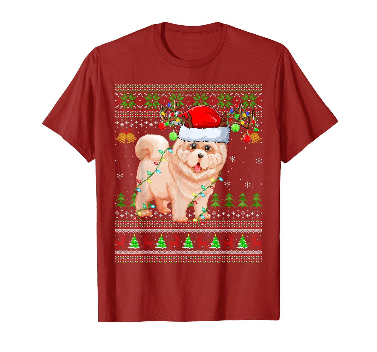 Chow Chow Dog Ugly Christmas Sweaters Holiday Santa Xmas T-Shirt