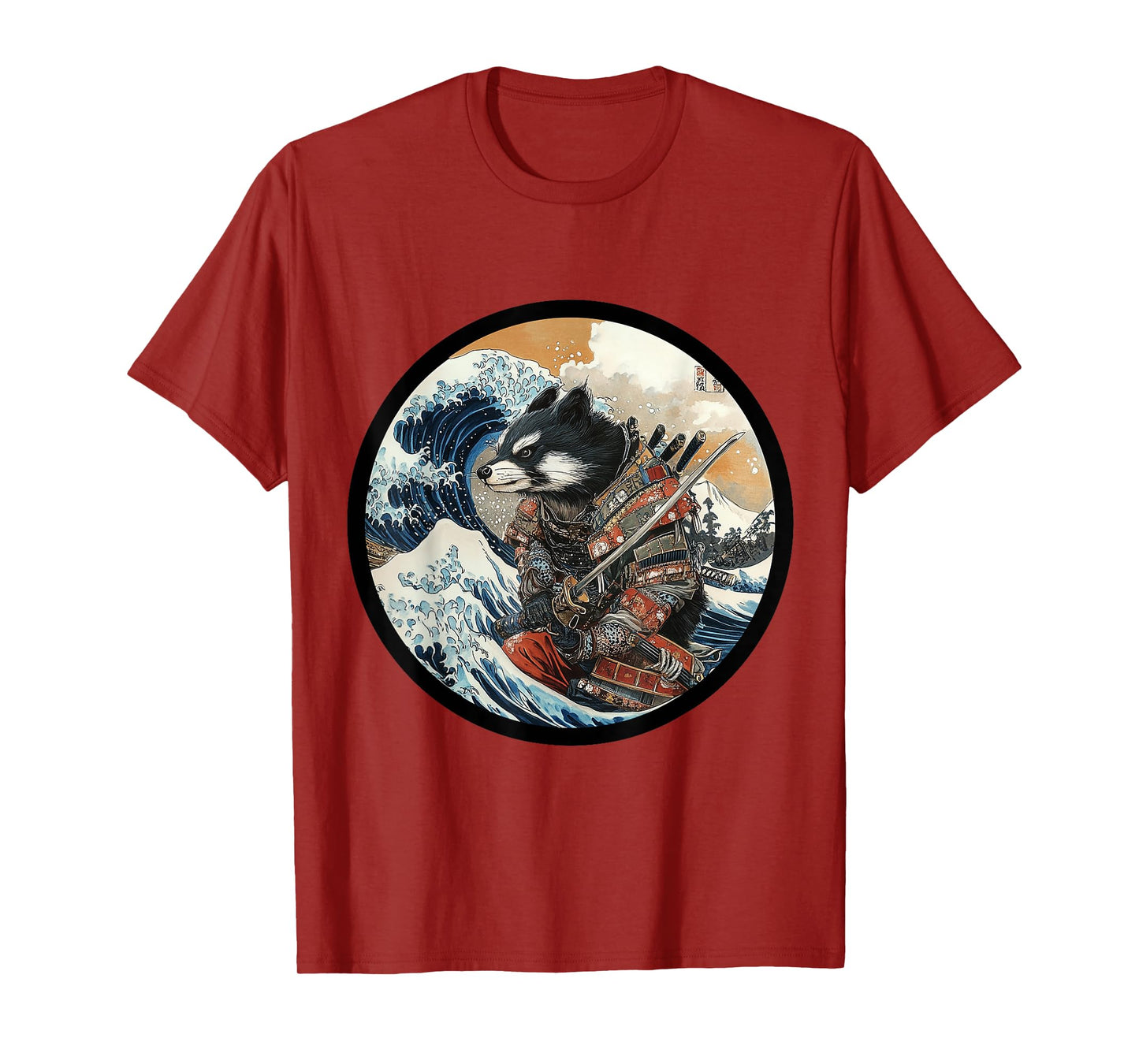 Wild Badger Brock Samurai Warrior Vintage Japanese Art Anime T-Shirt