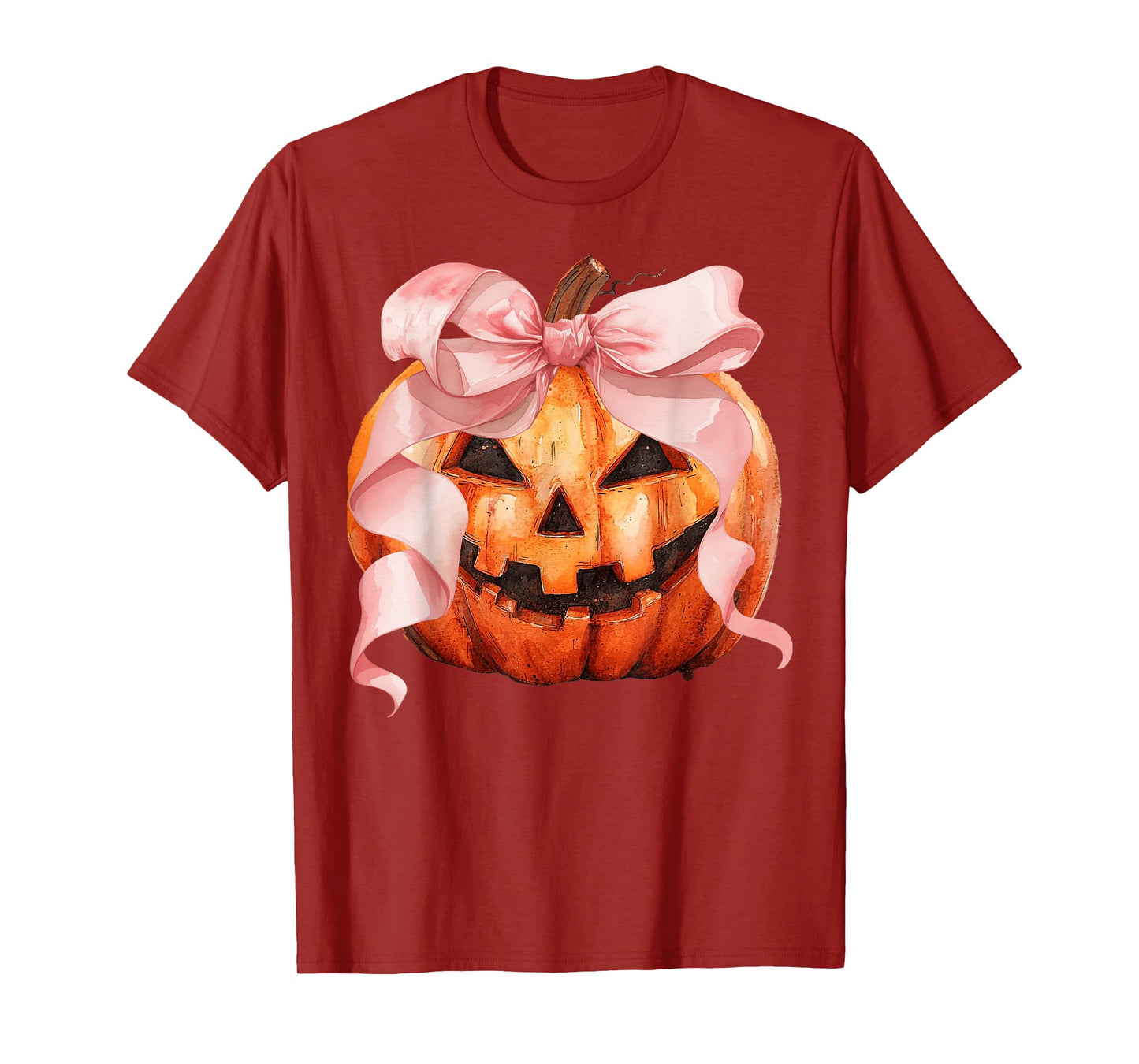 Coquette Pumpkin Bow Jack O Lantern Halloween Women Girls T-Shirt