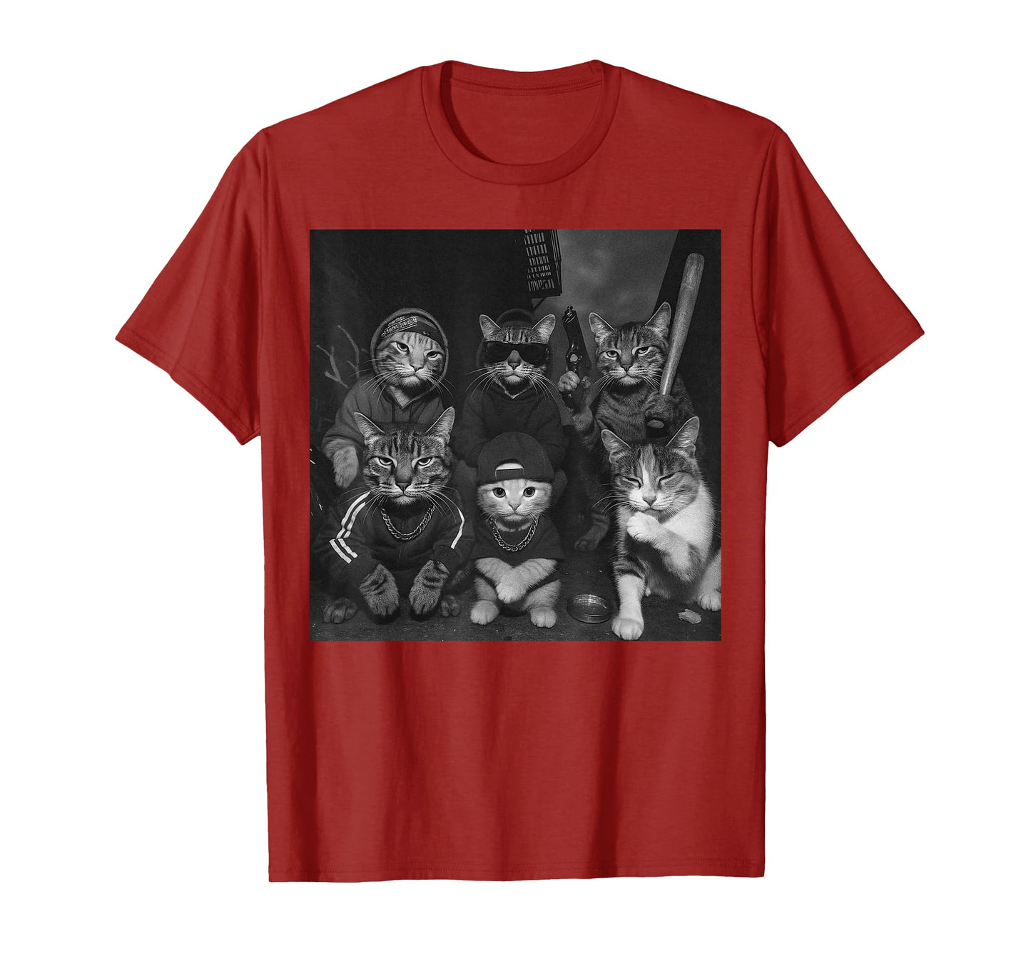 Gangster Cats Vintage Funny Kitty Gang Meme T-Shirt