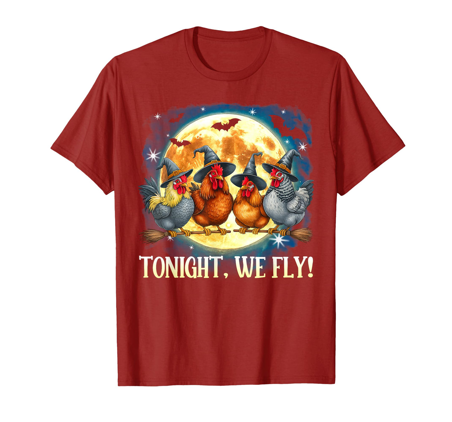 Tonight We Fly Funny Chicken Spooky Season Farm Halloween T-Shirt