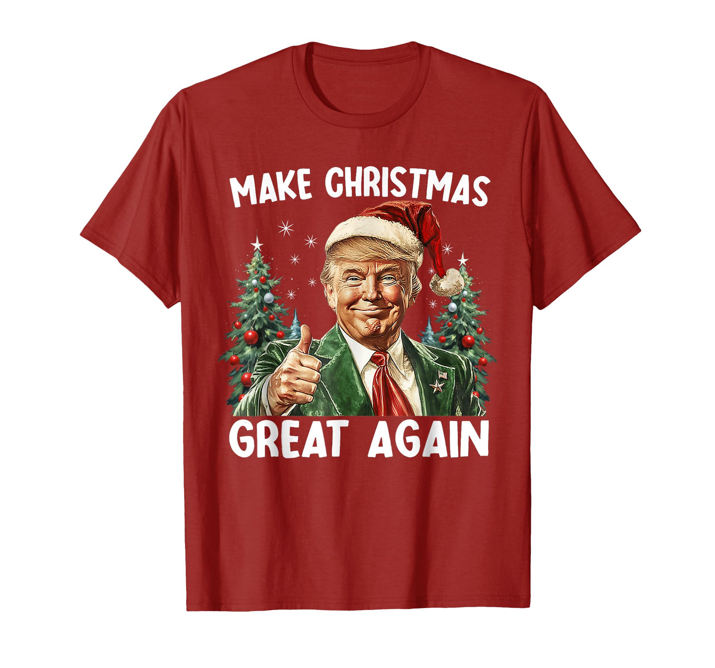 Make Christmas Great Again Funny Santa Trump 2025 Men Xmas T-Shirt