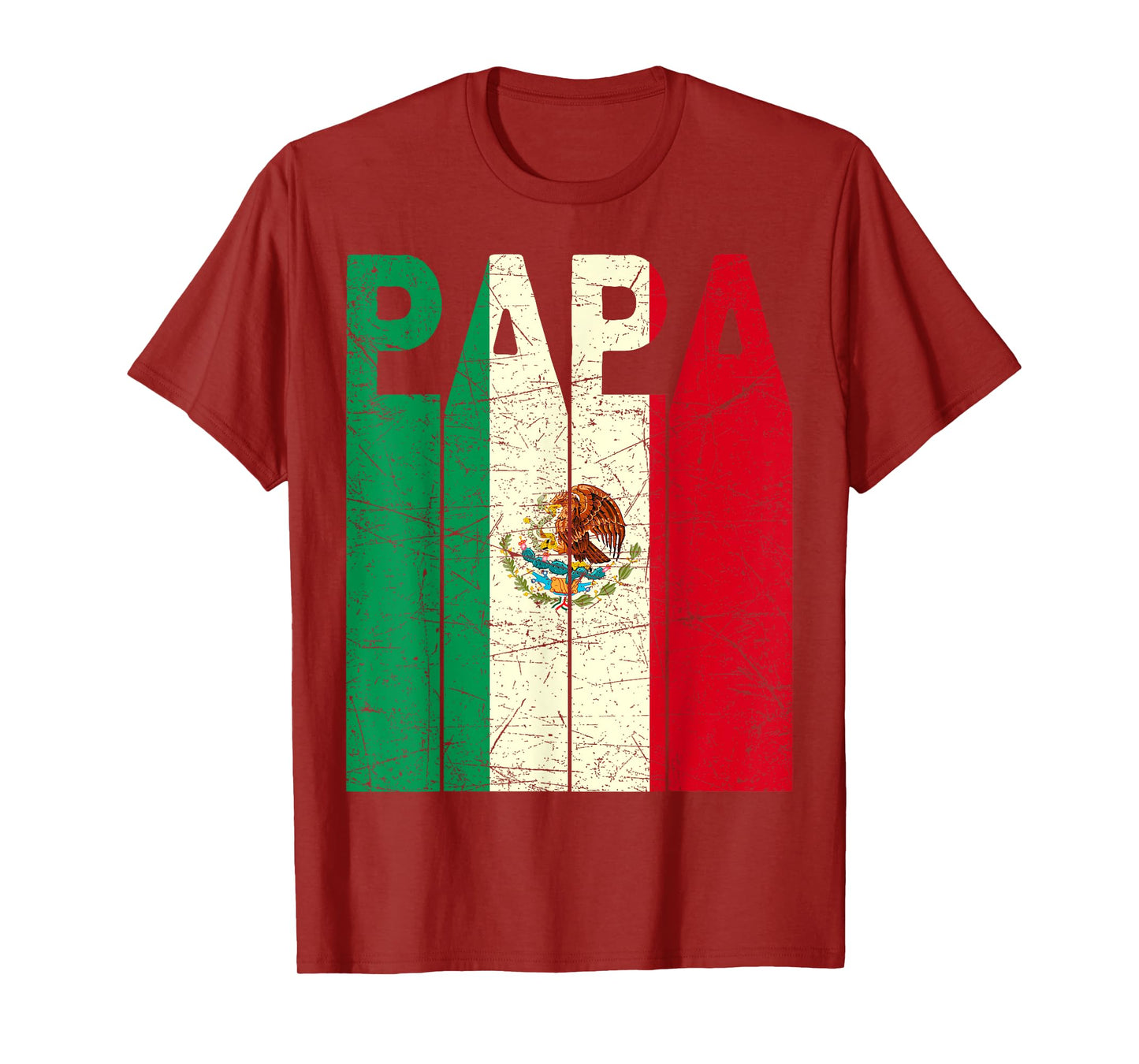 Mexican Papa Vintage Mexican Dad Mexican Flag Retro T-Shirt