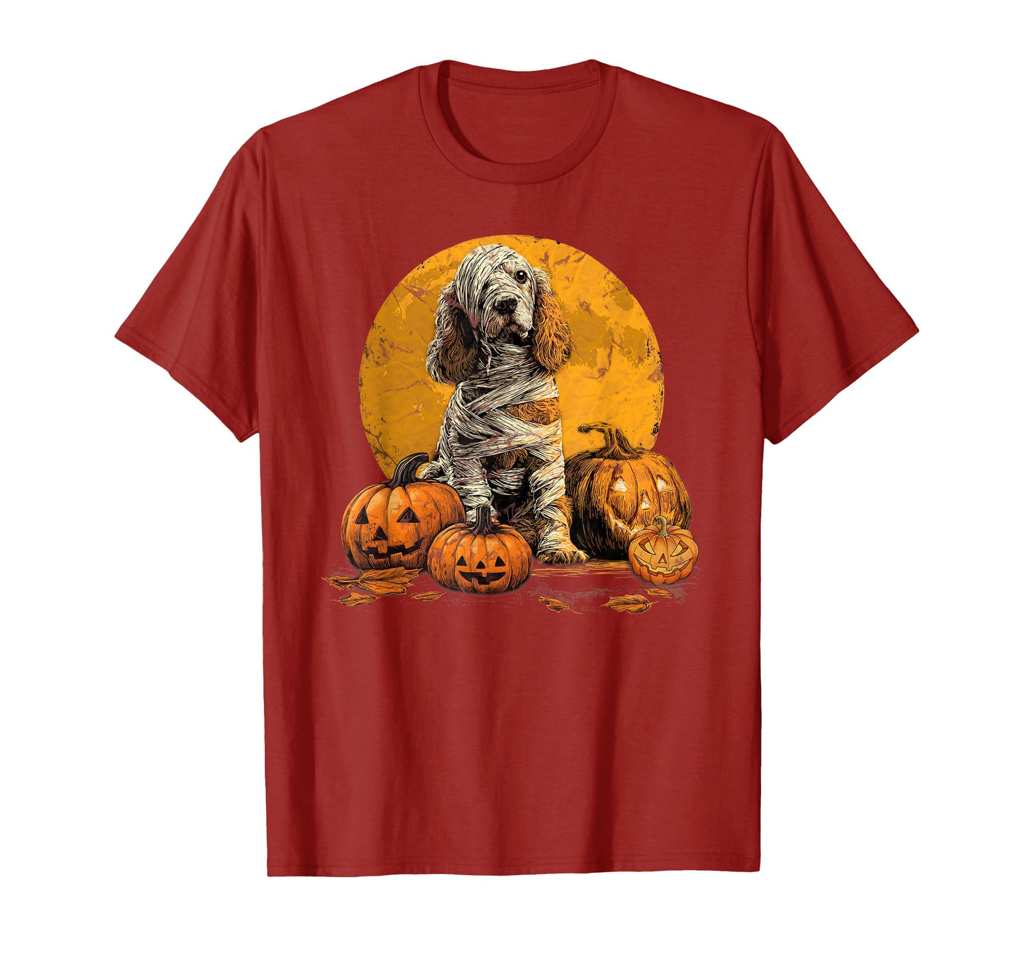 Cocker Spaniel Mummy Scary Halloween Dog Owner T-Shirt