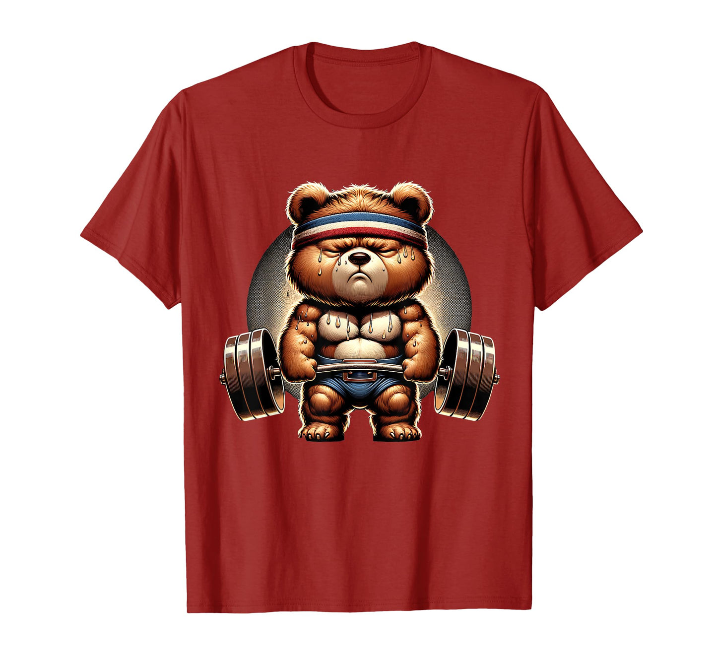 Bear Lifting Weights Workout Animal Gym Weightlifting T-Shirt