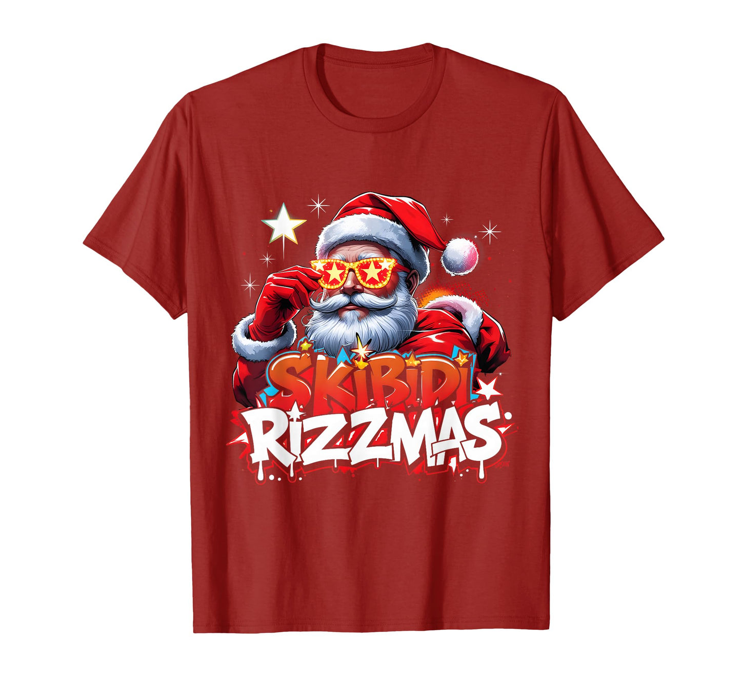 Skibidi Rizzmas Funny Santa Meme Christmas T-Shirt