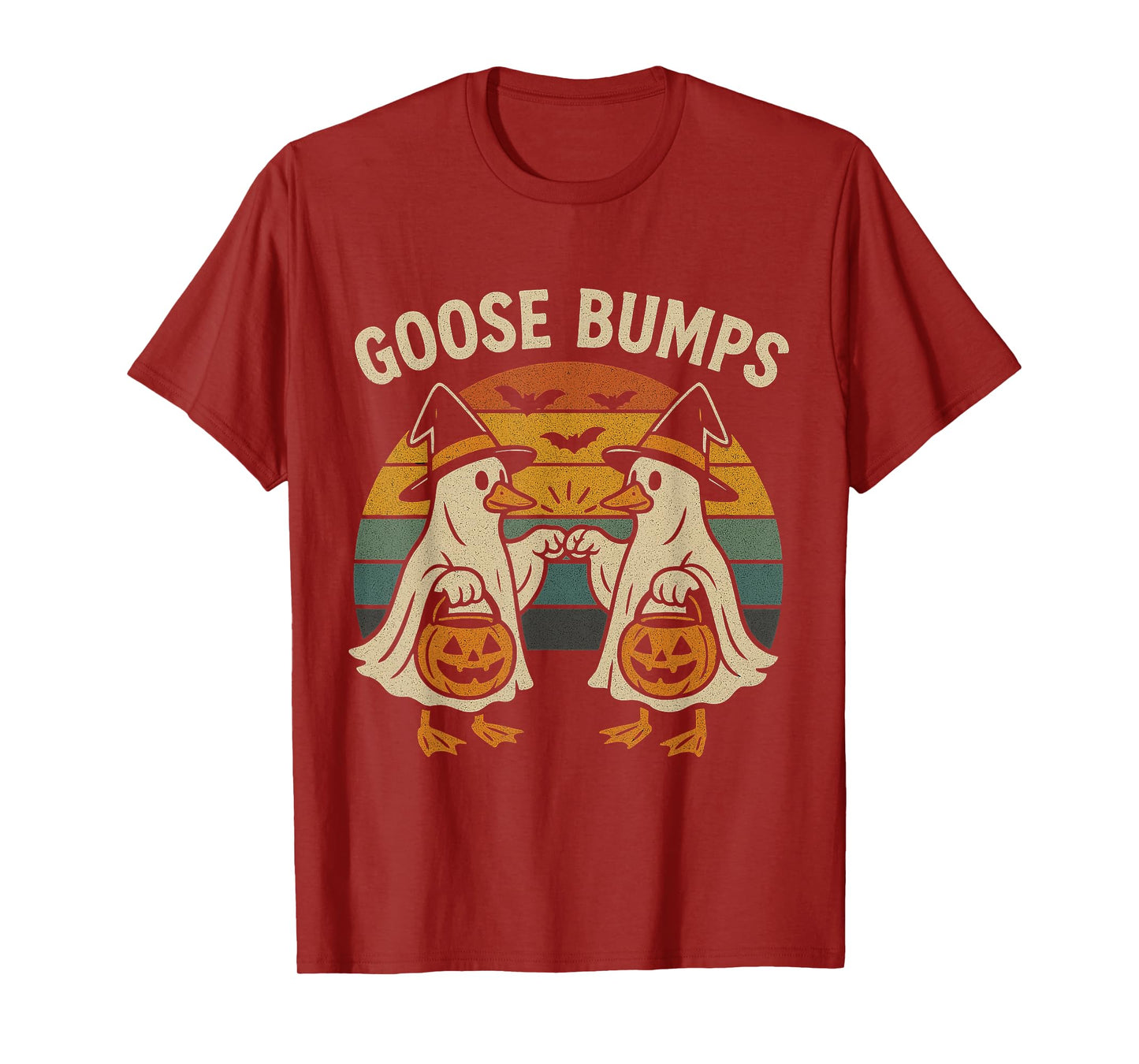 Goose Bumps Halloween Goose Ghost Pumpkin Goose Fist Bump T-Shirt