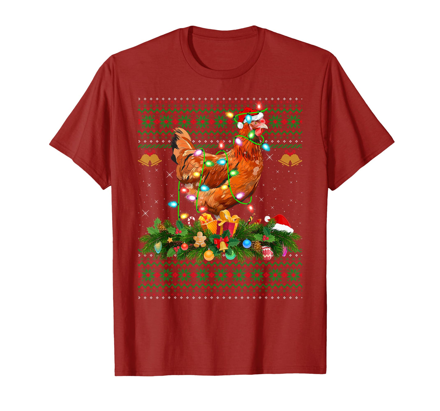 Chicken Christmas Sweaters Farm Animal Chicken Ugly Xmas T-Shirt