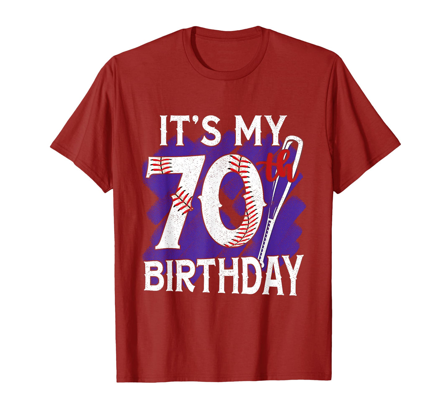 Its My 70th Birthday Baseball Vintage 70 Year Old Birthday T-Shirt