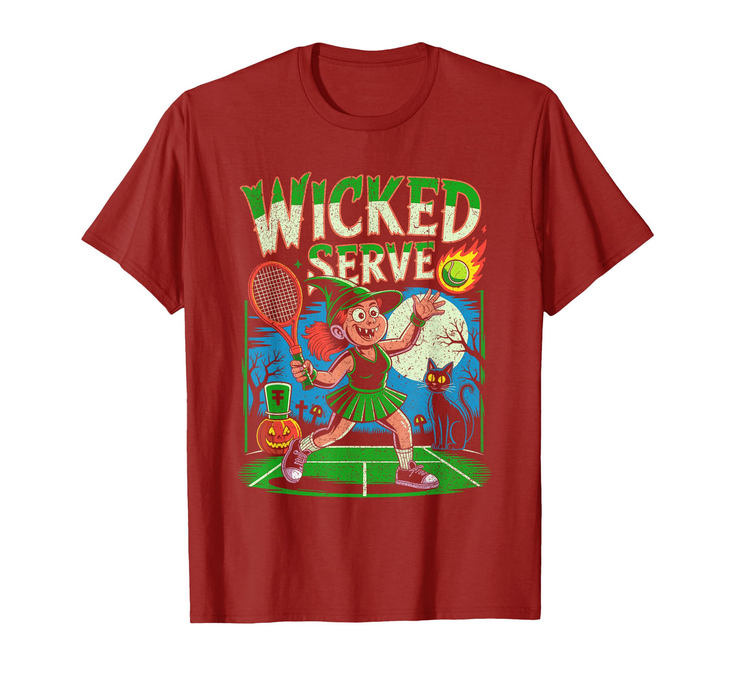 Wicked Serve Tennis Witch Halloween Fun Parody T-Shirt