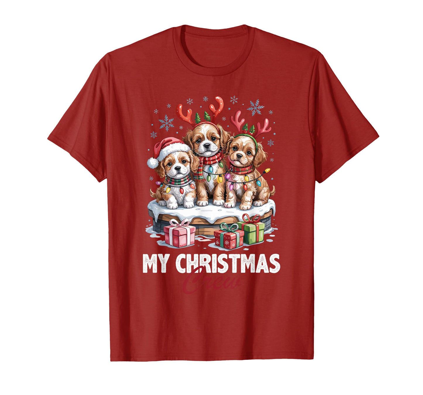 Cavapoo Christmas Crew Funny Dog Lovers Holiday Pajama T-Shirt