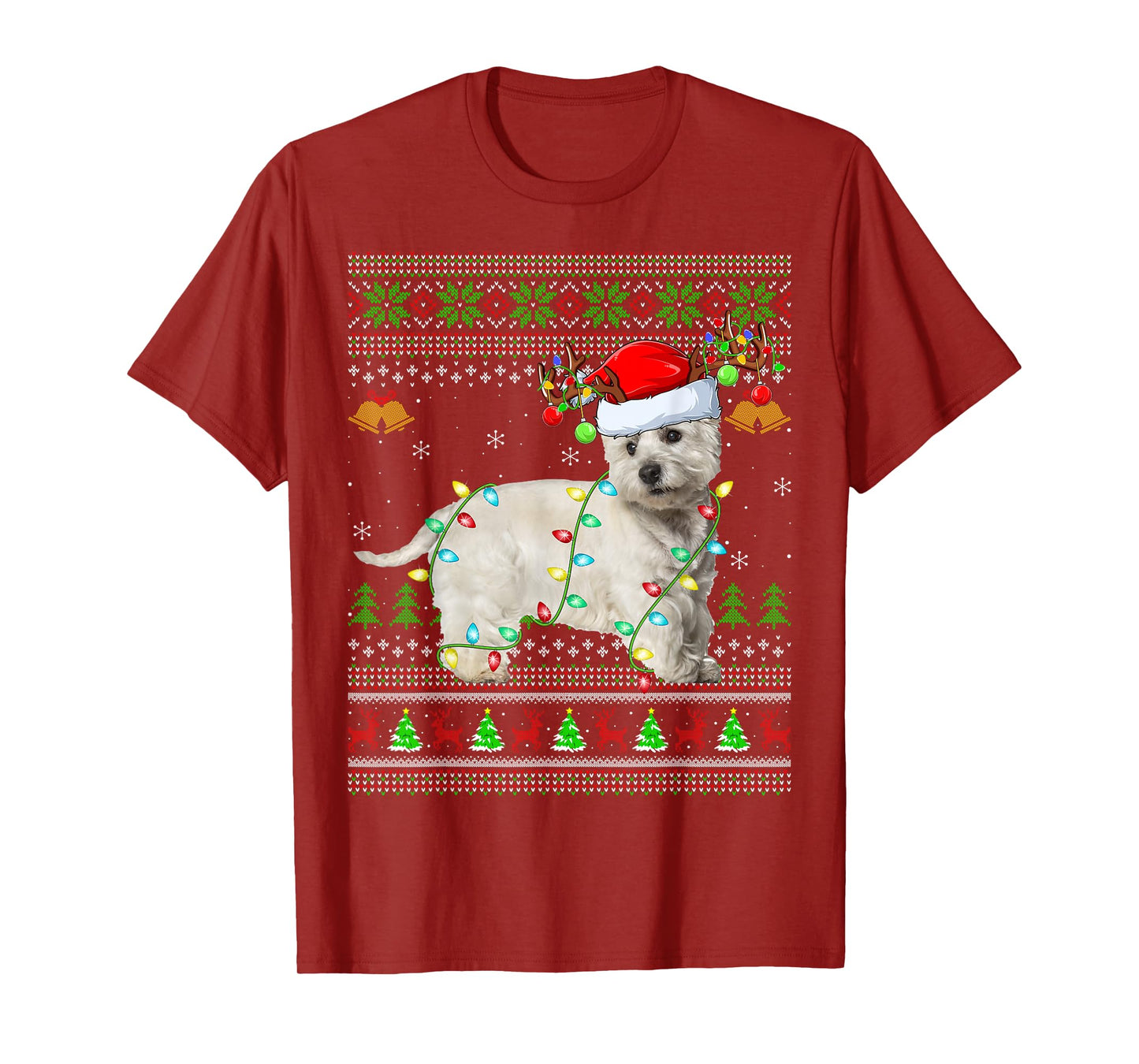Westie Dog West Highland Terrier Ugly Christmas Sweater Xmas T-Shirt