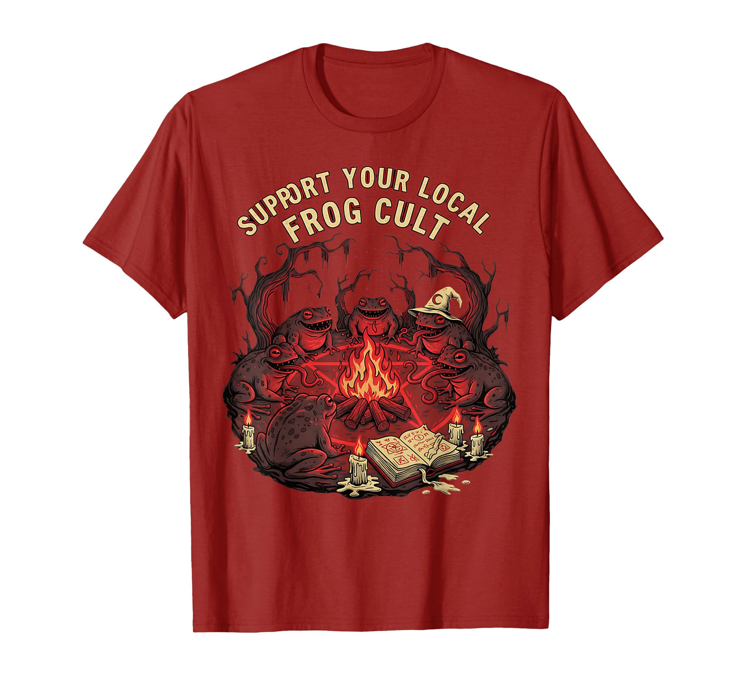 Frog Cult Funny Occult Witches Toad Halloween Graphic T-Shirt