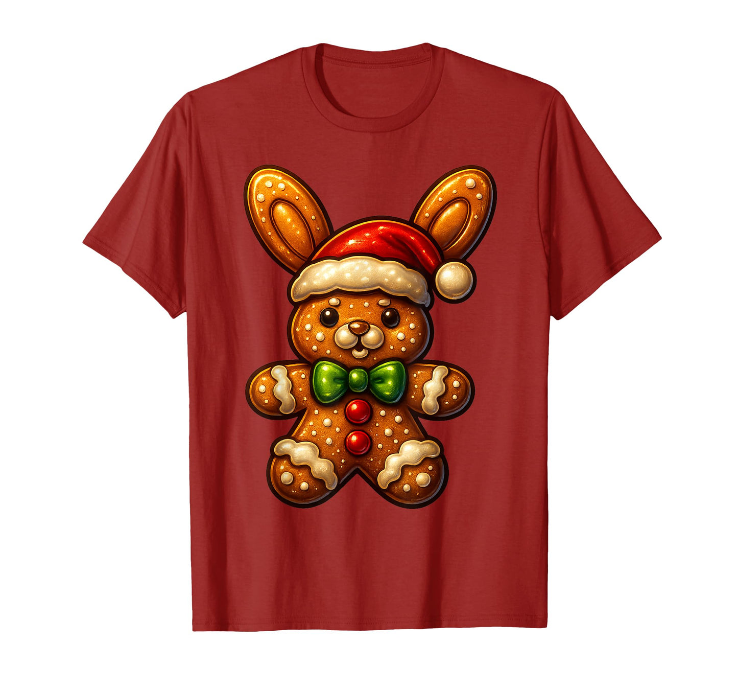 Funny Gingerbread Man Bunny Christmas Womens Mens Gifts T-Shirt