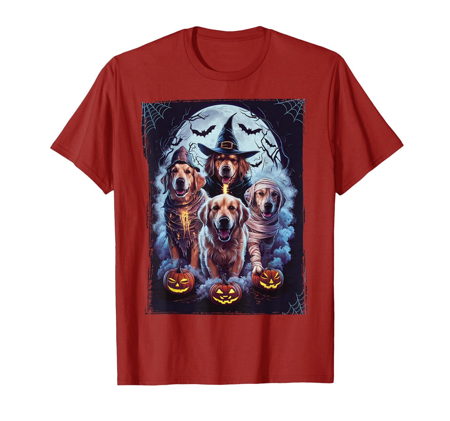 Golden Retriever Ghost Dog Halloween Golden Retriever Witch T-Shirt