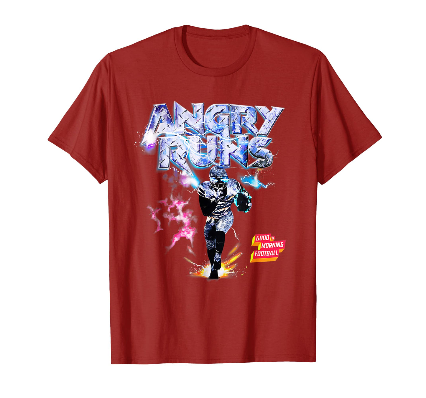 Angry Runs Good Morning Football Sport Lover Vintage Art T-Shirt